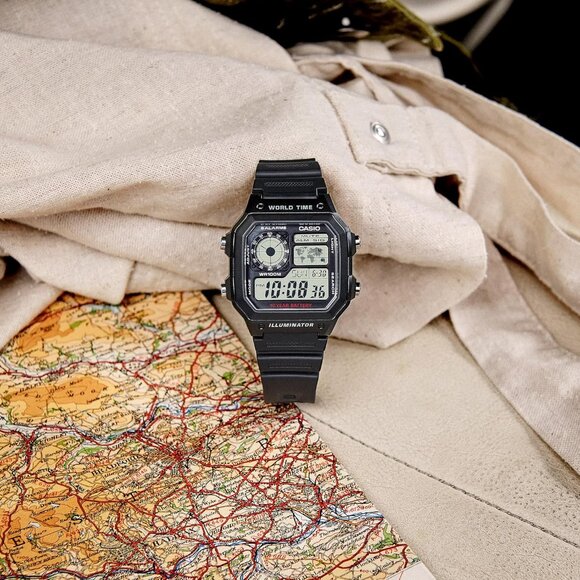 ⚡Men Classic Japanese-Quartz Watch with Resin Strap Black Resin Water resistant - Picture 4 of 4